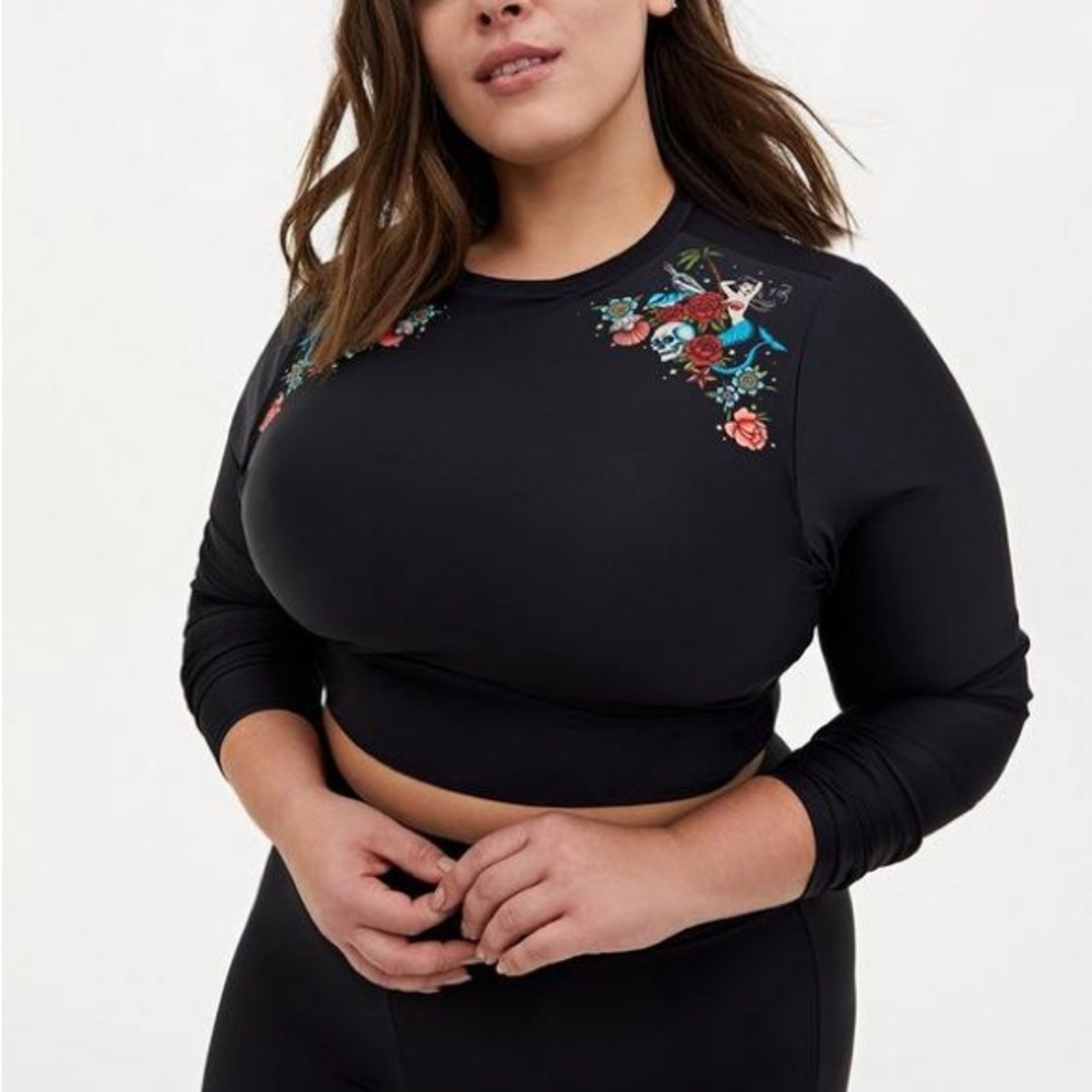 5X Torrid Active Swim Wireless Cropped Rashguard